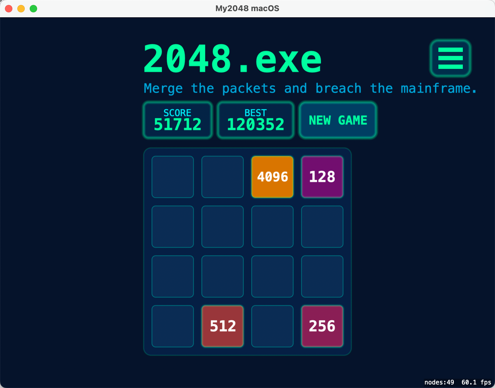 My2048 – Cyberpunk Puzzle Remaster screenshot